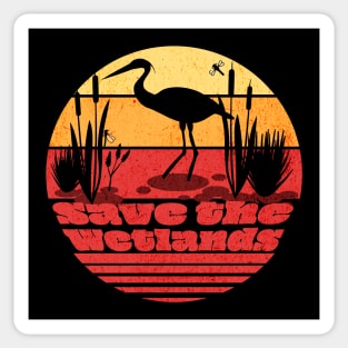 World Wetlands Day Retro Sunset Sticker